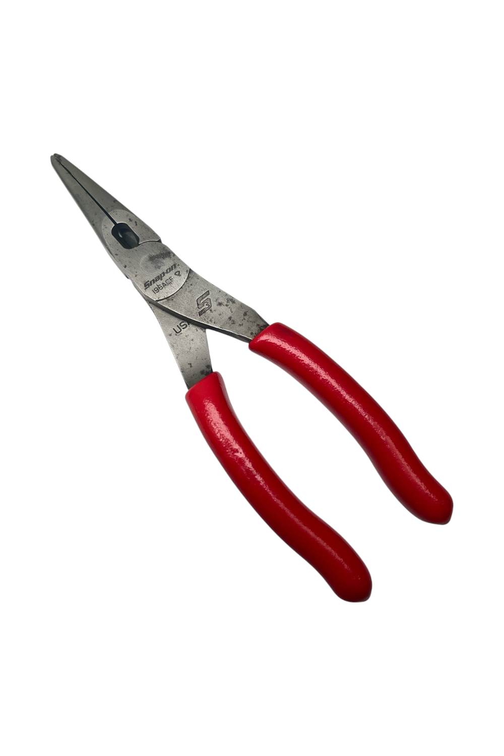Snap On 8" Talon Grip Long-Nose Pliers with Cutter (Red), 196ACF