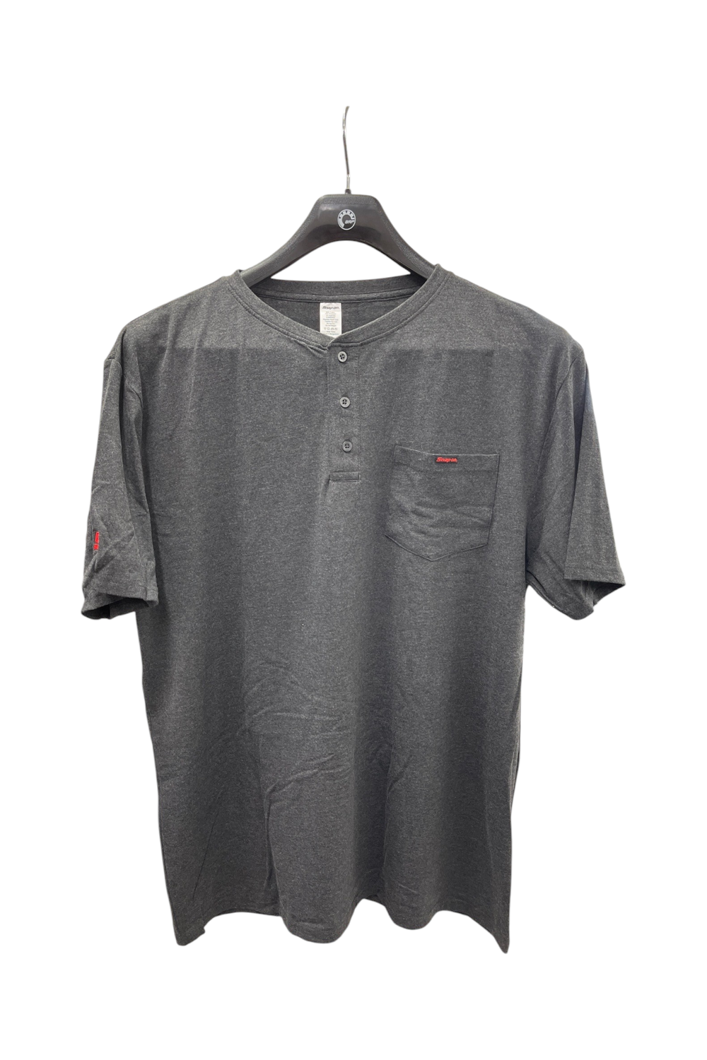 Snap On Dark Gray Pocket T-Shirt