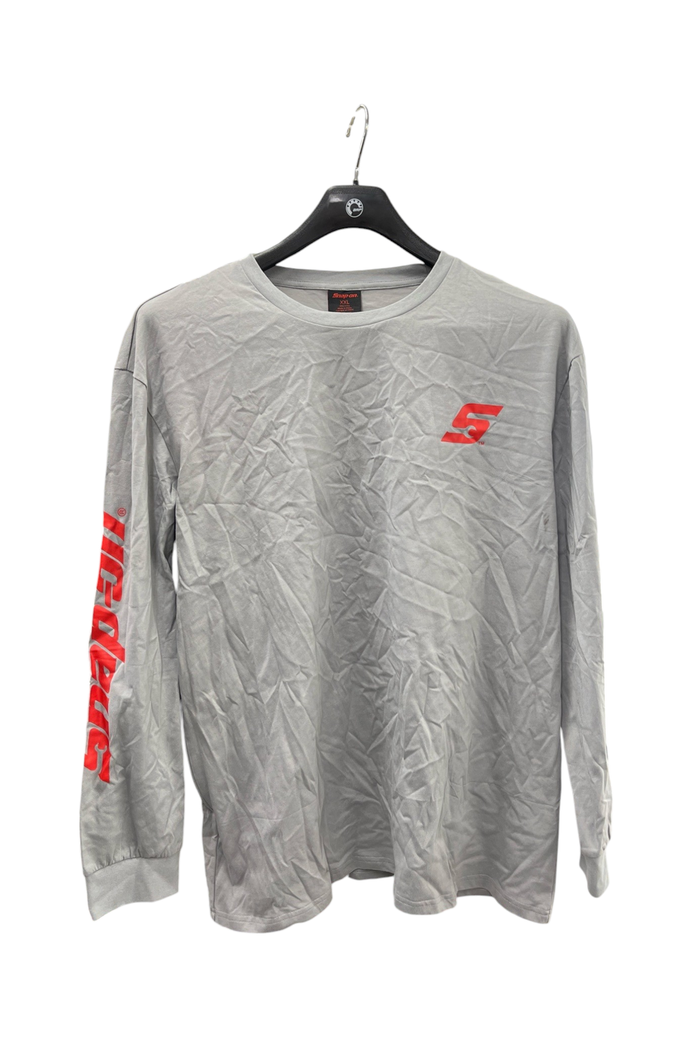 Snap On Light Gray Long Sleeve T-Shirt W/ Red Logo