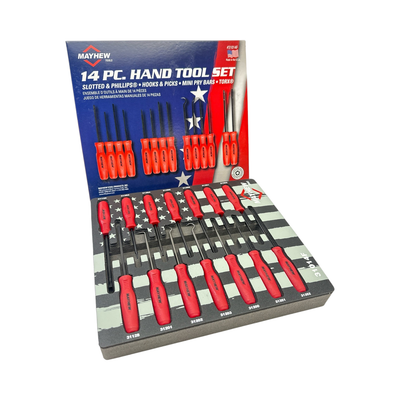 Mayhew 14pc Mini Pick, Screwdriver, Torx & Pry Set, USA MADE