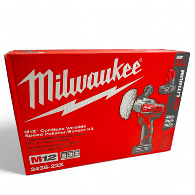 Milwaukee M12 Polisher/ Sander & 2 Batteries Kit, 2438-22X