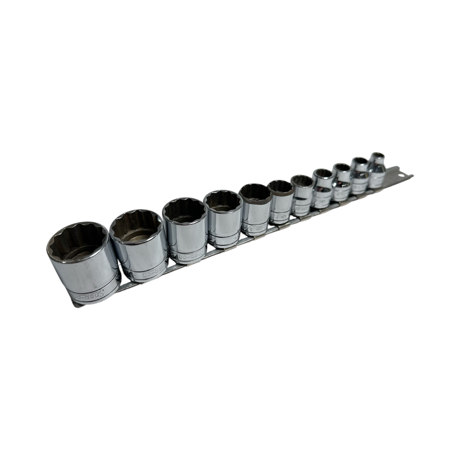 Snap On 11 pc 3/8" Drive 12-Point SAE Flank Drive® Shallow Socket Set (1/4, 5/16, 3/8-7/8"), 211FY