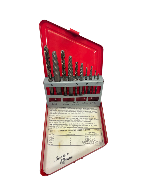 Snap On 10pc Cobalt Drill-Extractor Set, EXDL10