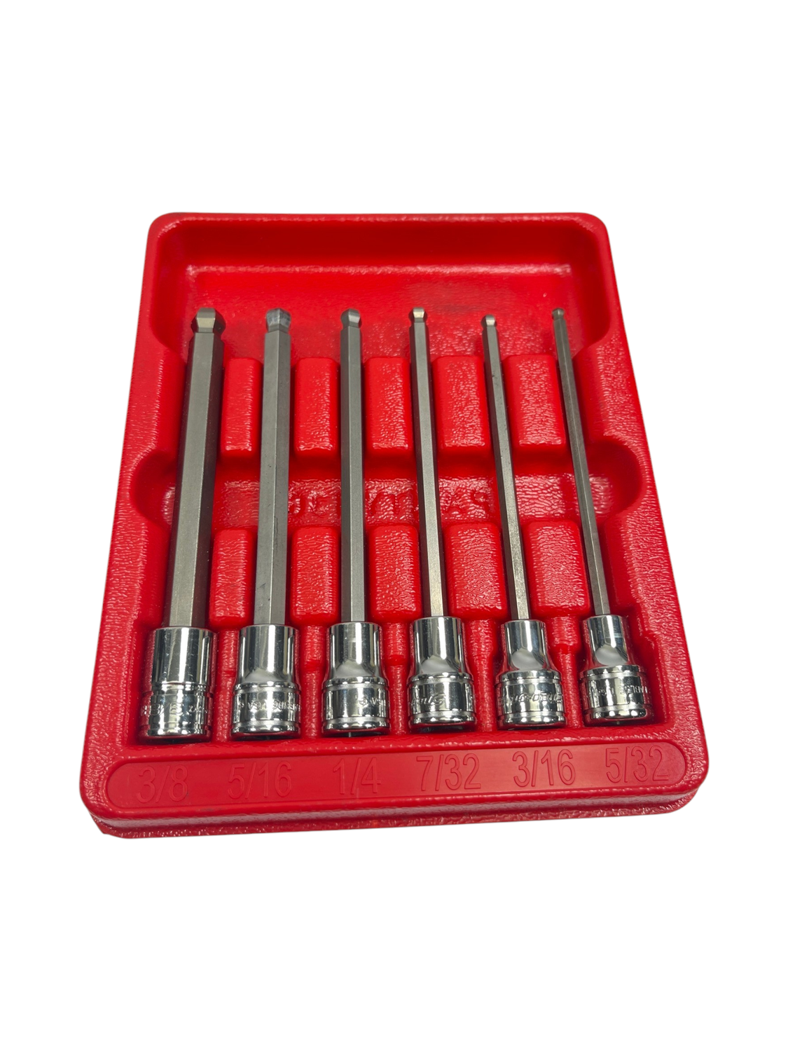 Snap On 6 Pc. 3/8" Drive SAE Long Ball Hex Bit Socket Set (5/32-3/8") 206EFABL