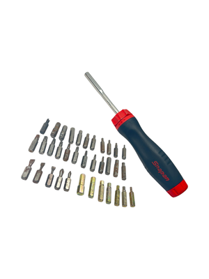 Snap On Ratcheting Screwdriver & 35 Pc Bit Set, SGDMPC4A & SDM400A