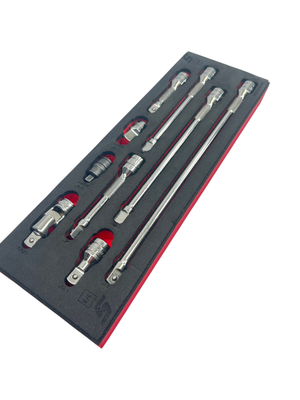 Snap On 9 Pc. 3/8" Drive Extension and Adaptor Foam Set, 209AFXAFR