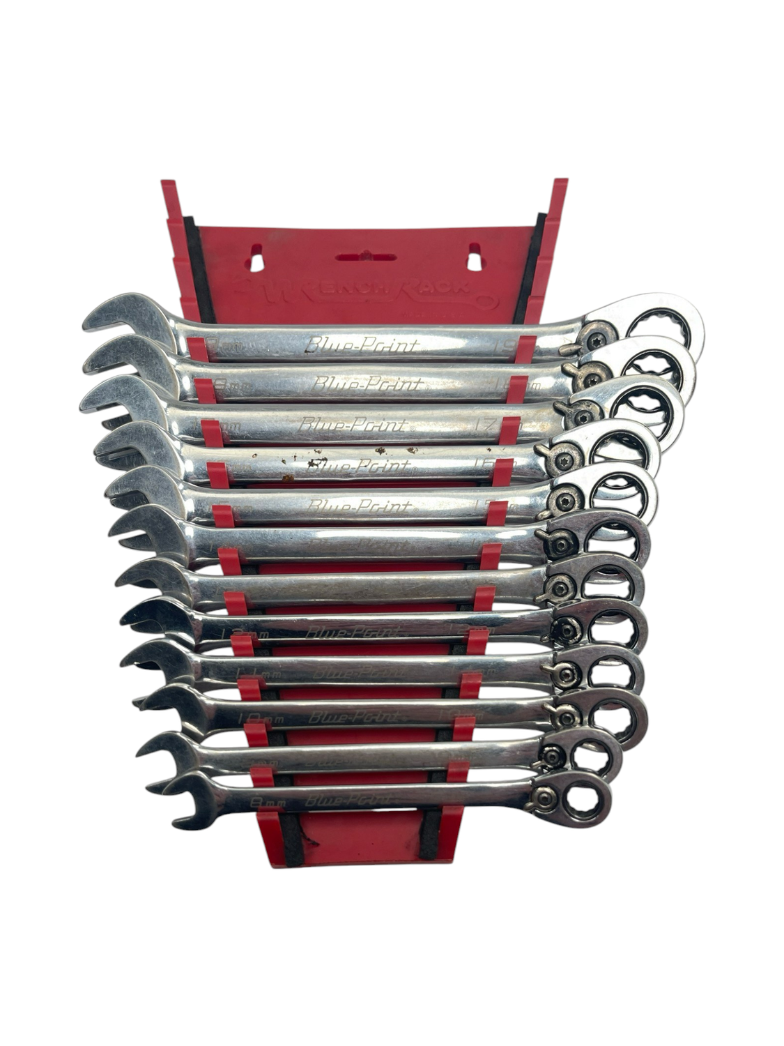 Blue Point 12 Pc. 12-Point Metric 15° Offset Ratcheting Combination Wrench Set (8-19 mm) BOERM712