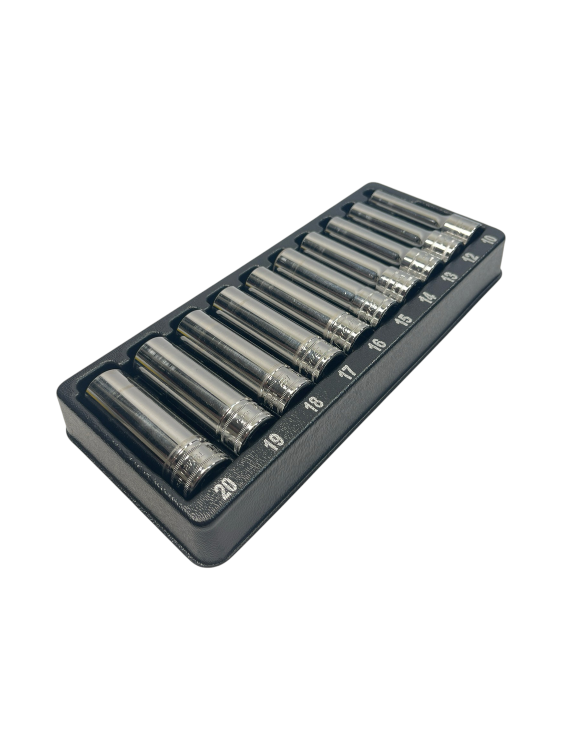 Snap On 10 Pc. 1/2" Drive 6-Point Metric Flank Drive Deep Socket Set (10, 12-20 mm) 310TSM