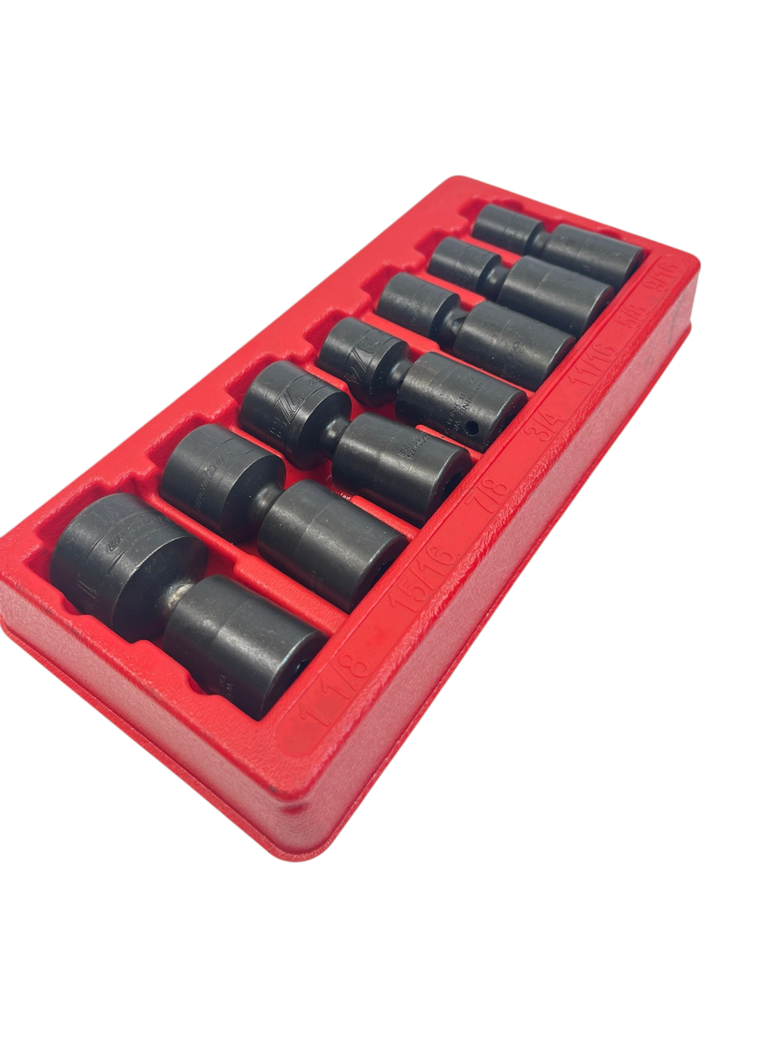 Snap On 7 pc 1/2" Drive 6-Point SAE Flank Drive® Shallow Impact Swivel ...