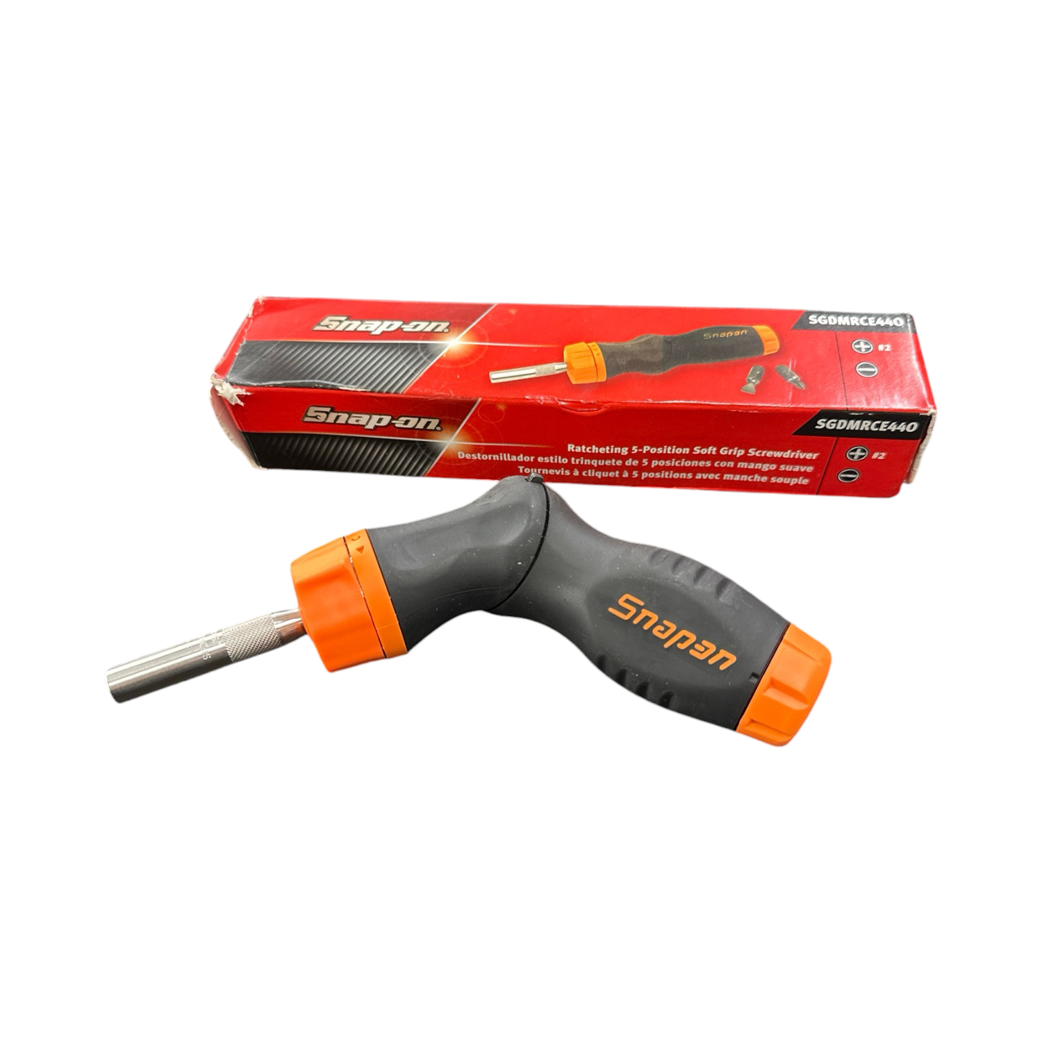Snap On Ratcheting Five-Position Soft Grip Screwdriver (Orange), SGDMRCE44O