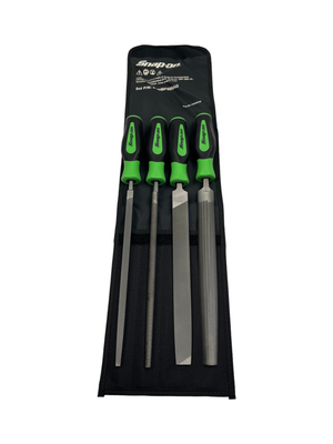 Snap On 4 pc Instinct® Soft Grip Handle Mixed File Set, SGHBF600AG