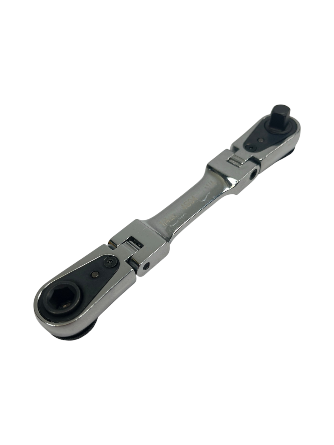 E-Z Red 4S12L Quarter Stick Ratchet – 2-in-1 1/4" Square Drive & Magnetic Bit Driver, Pivoting & Locking, For Tight Spaces