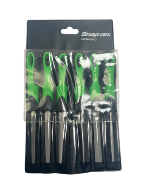 Snap On 6 pc Soft Grip Handle Miniature File Set (Green), SGFMN106G