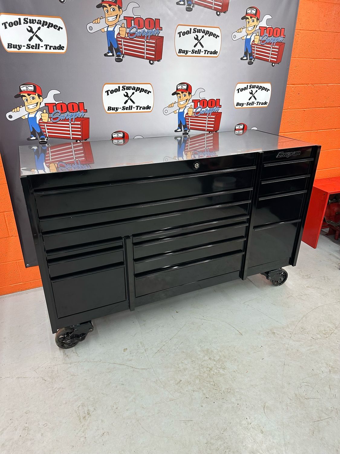 Snap On 72" 14-Drawer Triple-Bank Masters Series Roll Cab with Power & Speed Drawer, KMP1023BFI