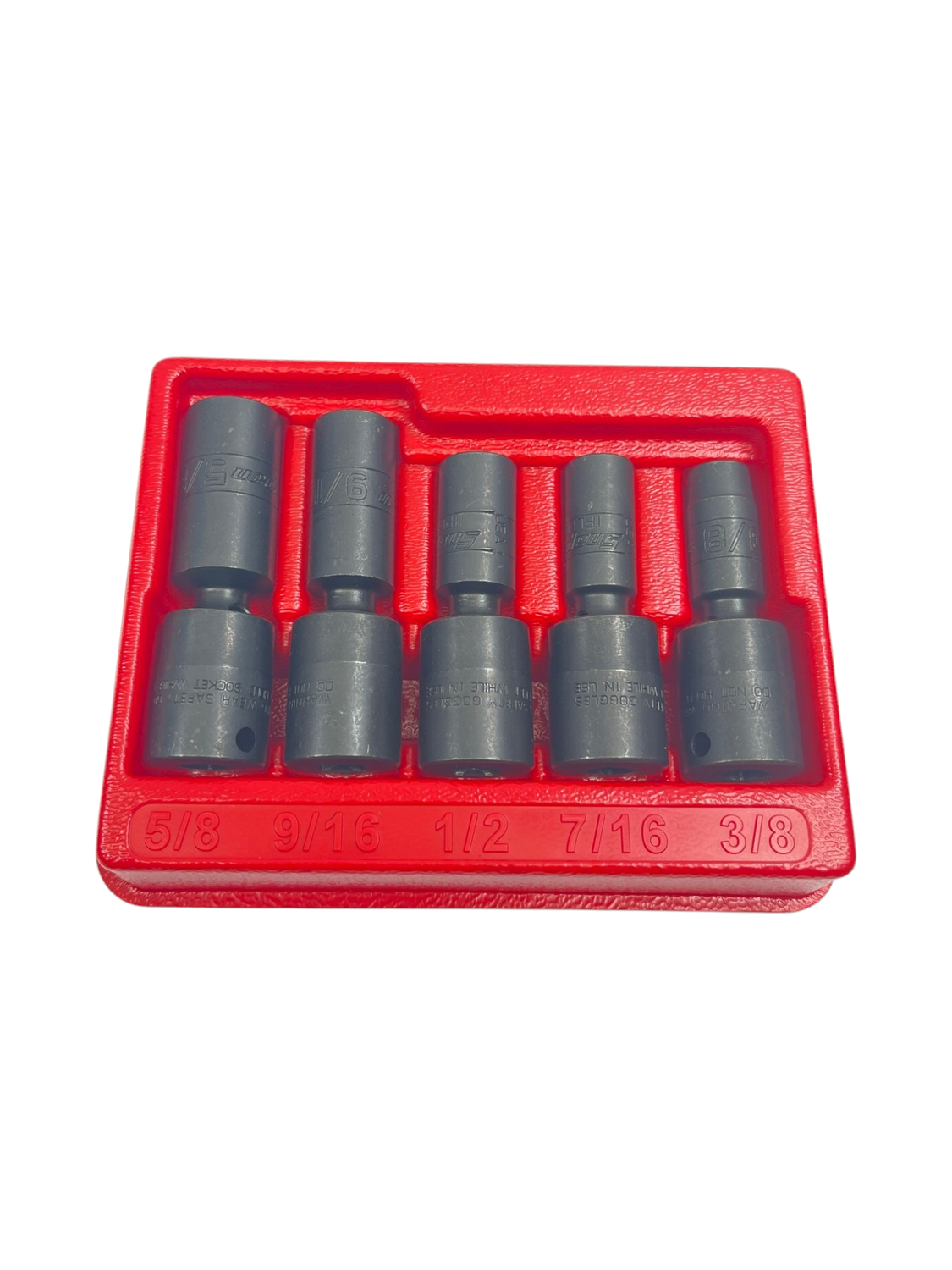 Snap On 5 pc 3/8" Drive 6-Point SAE Flank Drive® Deep Impact Swivel Socket Set (3/8-5/8"), 205IPLF
