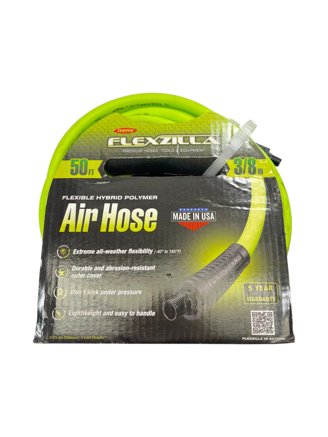 Flexzilla 50 Ft 3/8” Flexible Hybrid Polymer Air Hose
