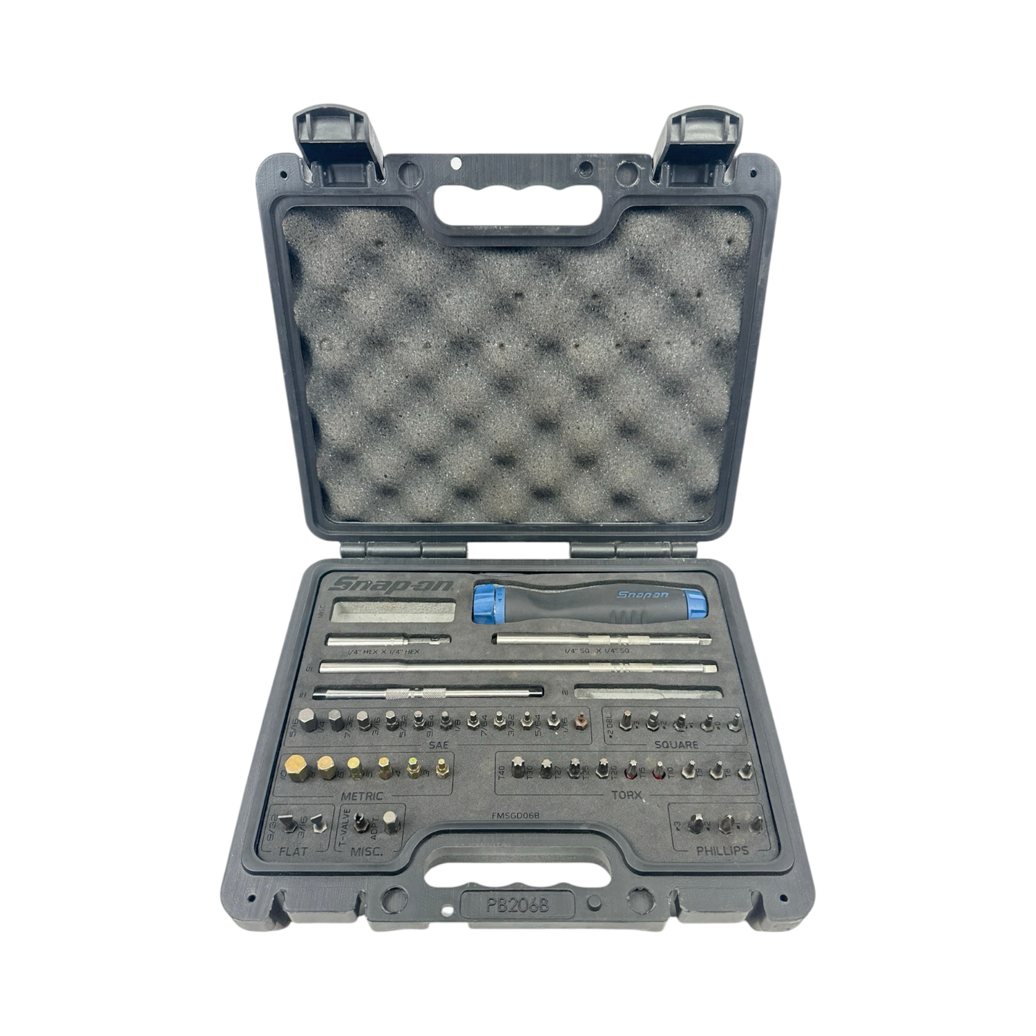 Snap On pc Master Ratchet Screwdriver Bit Set in Foam Case (Power Blue), SGDMRC44FMB