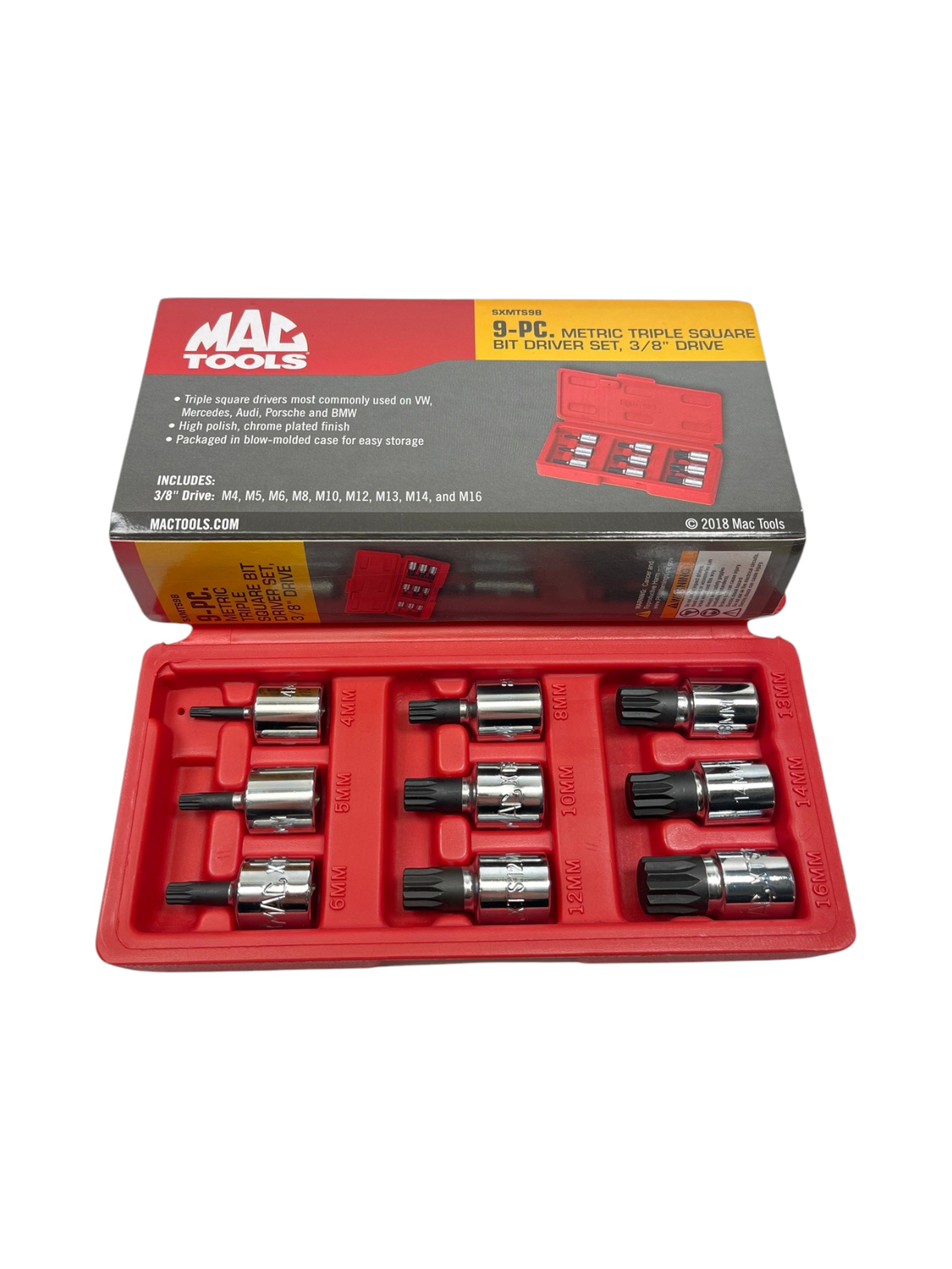 Mac Tools 9 Pc. Metric Triple Square Driver Set, SXMTS9B
