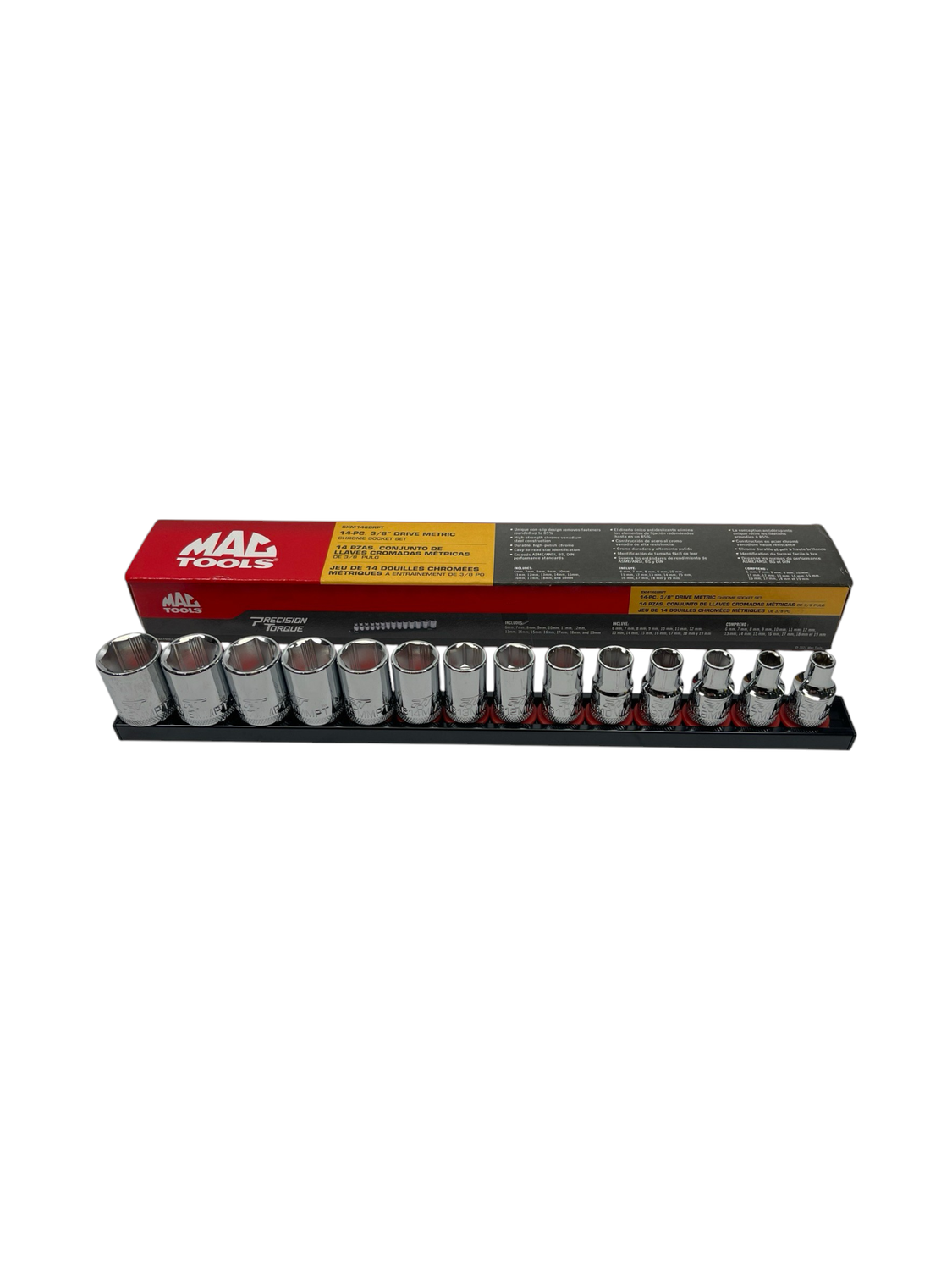 Mac Tools 14-PC. 3/8" Drive 6pt Shallow Metric Socket Set(6-19mm), SXM146BRPT