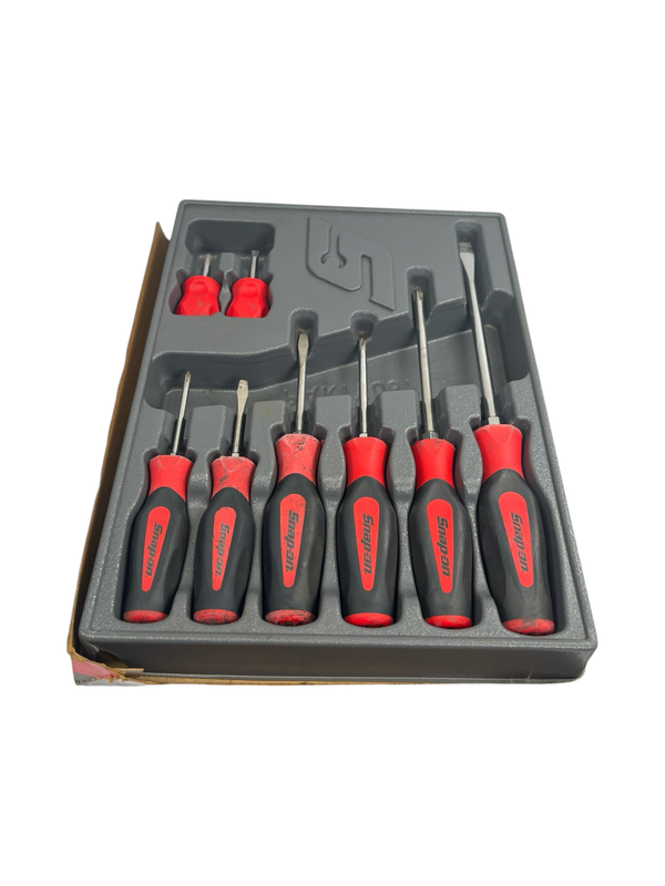 Snap On 8 pc Instinct® Soft Grip Combination Screwdriver Set (Red