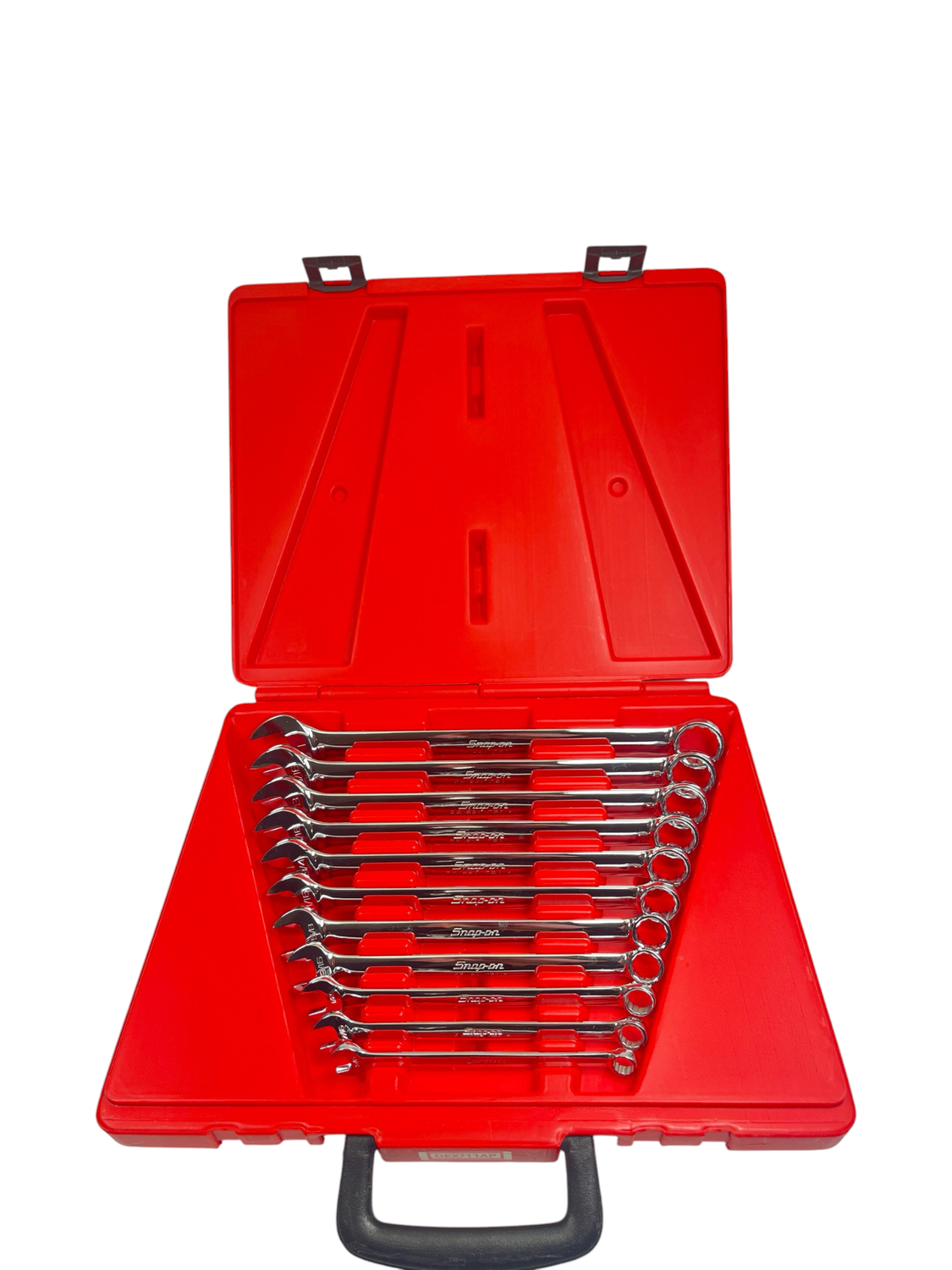 Snap On 11 Pc. 12-Point SAE Flank Drive Combination Wrench Set In HARD CASE (3/8–1") OEX711B