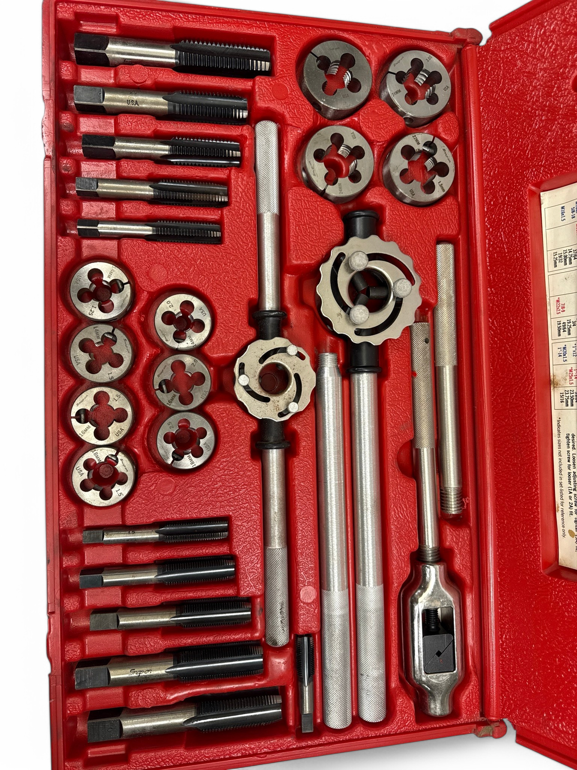 Snap On 25 Pc. Metric Tap & Die Set, TDM99117B