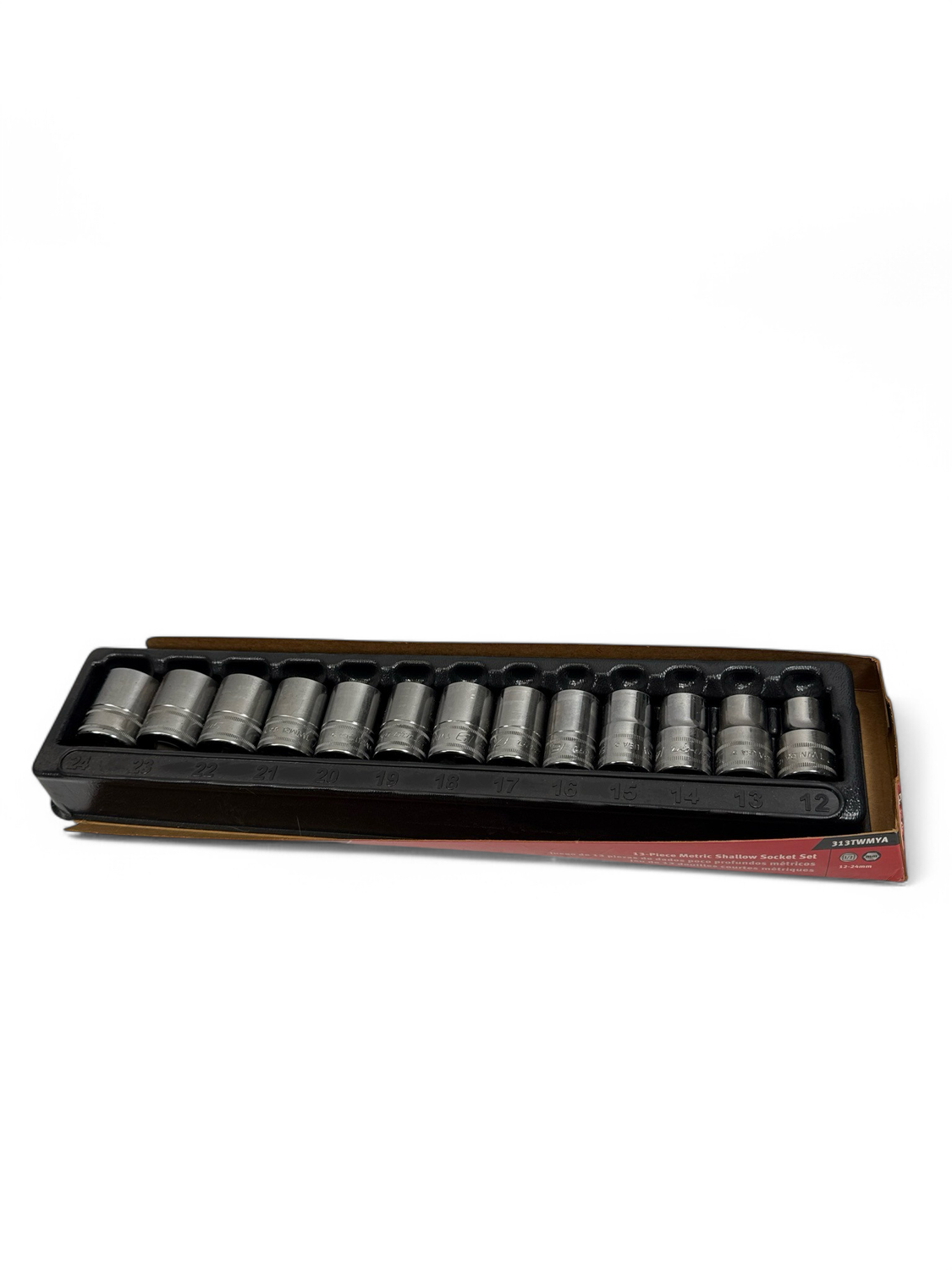 Snap On 13 Pc. 1/2" Drive 6-Point Metric Flank Drive Shallow Socket Set (12-24 mm) 313TWMYA