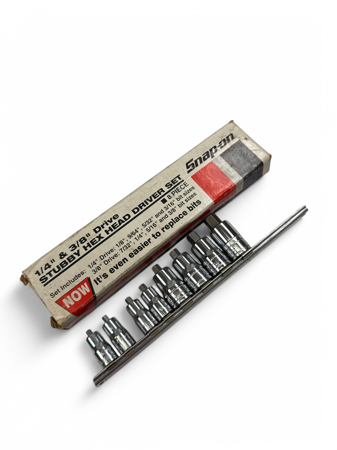 Snap On 8 pc Combination Drive SAE Hex Bit Stubby Socket Driver Set (1/ ...