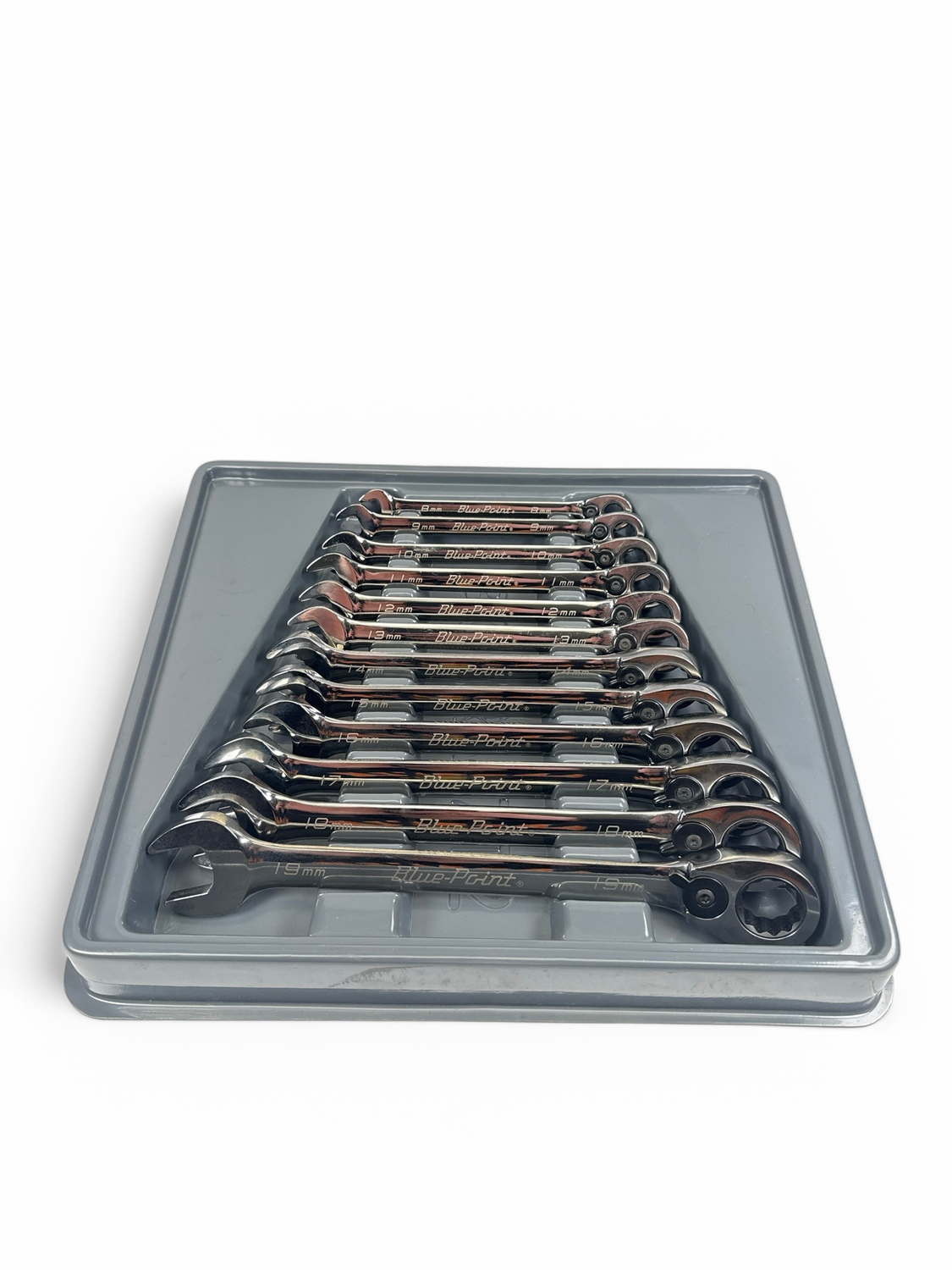 Blue Point 12 Pc. 12-Point Metric 15° Offset Ratcheting Combination Wrench Set (8-19 mm) BOERM712