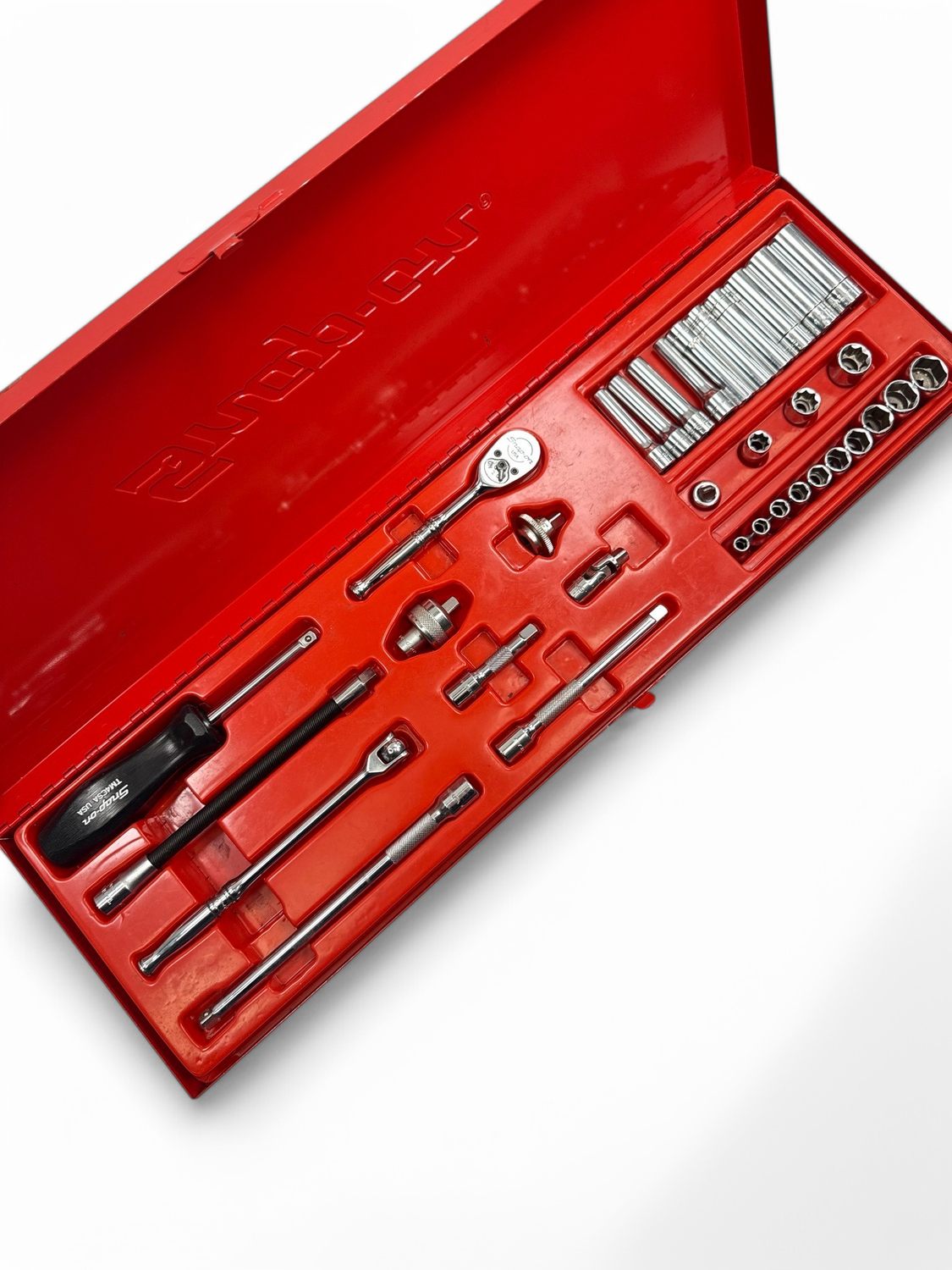 Snap on 34pc 1/4” Drive, 6 point, SAE, General Service Socket Set, Shallow/ Deep