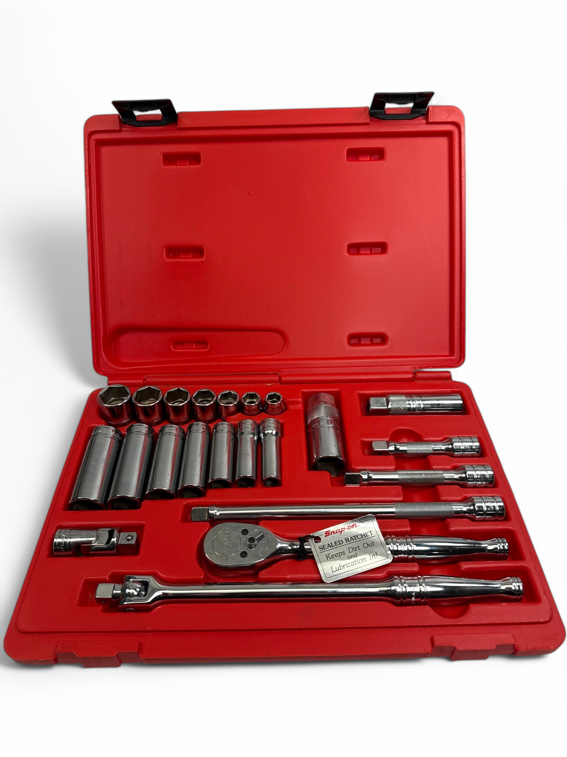 Snap On 22 pc 3/8" Drive 6-Point SAE General Service Socket Set, 222AFSP