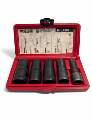 Matco Tools 5 Piece 1/2” Drive Lug And Lock Flip Socket Set, WLFS5