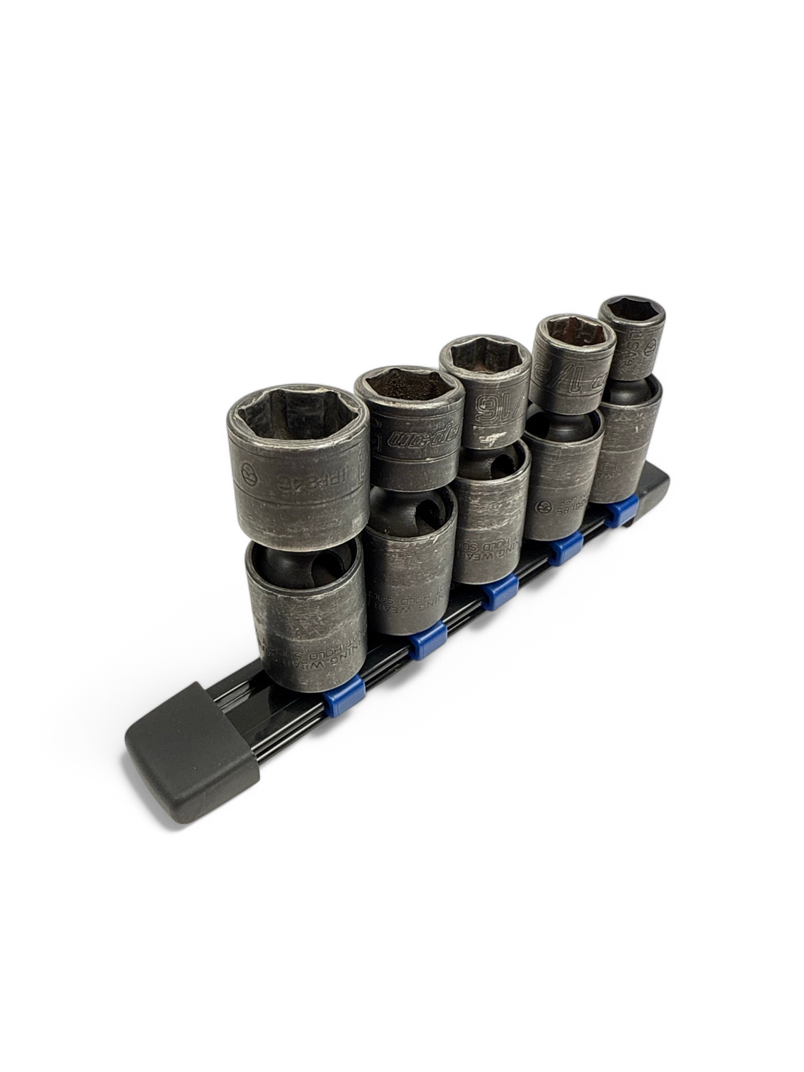 Snap On 5 Pc. 3/8" Drive 6-Point SAE Flank Drive Shallow Impact Swivel Socket Set (7/16-3/4") 205IPF