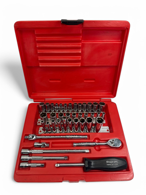 Snap On 40 pc 1/4" Drive 6-Point SAE Shallow General Service Socket Set, 120DTMPB