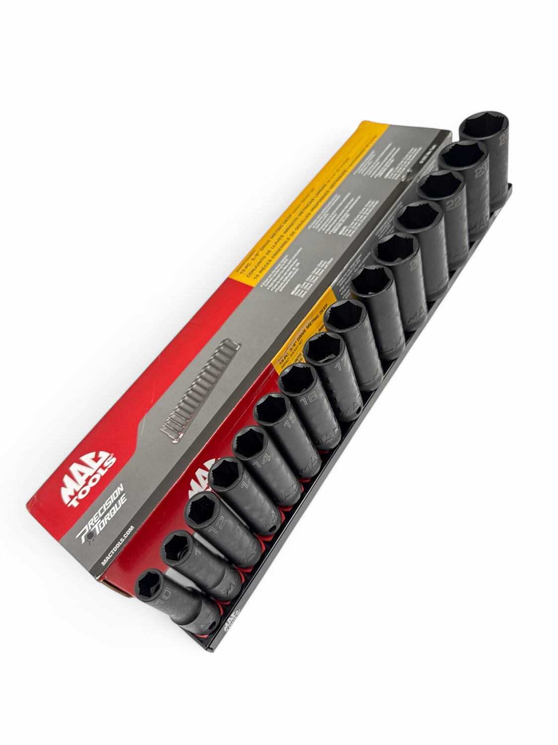 MAC Tools 15pc 3/8" Drive Metric Deep Impact Socket Set, SXDPM156BRPT