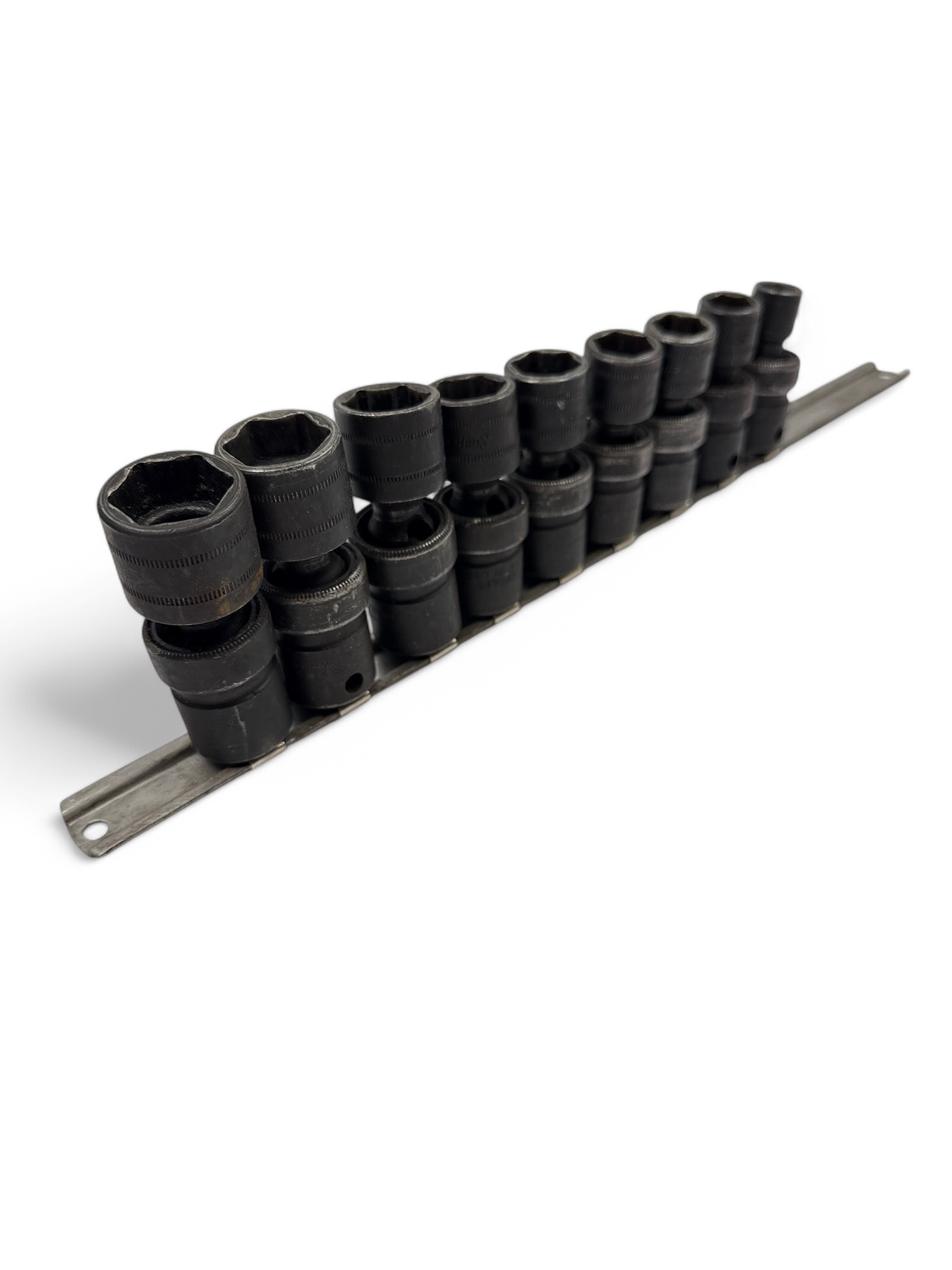 Snap On 9pc 3/8" Drive 6-Point Metric Flank Drive® Shallow Impact Swivel Socket Set (10, 12-19mm), 207IPFM