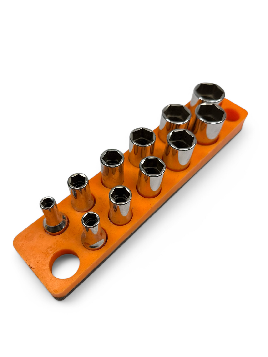 Snap On 11 Pc. 3/8" Drive 6-Point SAE Flank Drive Semi-Deep Socket Set (1/4-7/8") & Magnetic Holder, 211FSSY