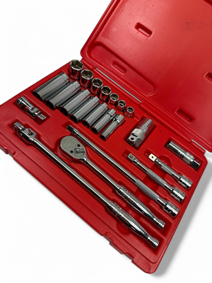 Snap On 22 pc 3/8" Drive 6-Point SAE General Service Socket Set, 222AFSP