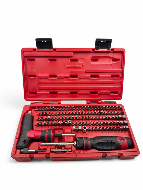 Mac Tools 123 Pc. Mac-Grip Ratcheting 1/4” Hex Bit Screwdriver Set