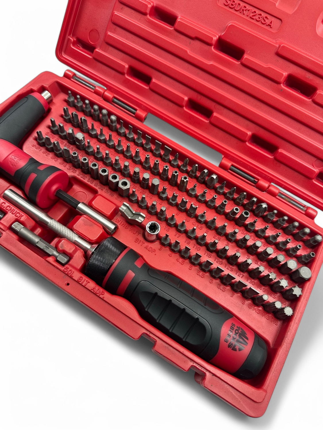 Mac Tools 123 Pc. Mac-Grip Ratcheting 1/4” Hex Bit Screwdriver Set
