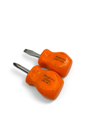Snap On 2 Pc. Stubby Screwdriver Set(Orange), SDD1 & SDDP22