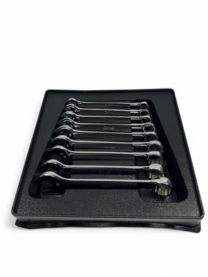 Snap On 9 pc 12-Point Metric Flank Drive Short Combination Wrench Set (10–18mm), OEXSM710B