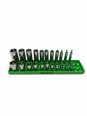 Snap On 22 pc 1/4" Drive 6-Point SAE Flank Drive® Shallow/ Deep Socket Set, (3/16-5/8”), 120STTM
