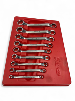 New Snap On 9pc SAE Short 10° Offset Box Wrench Set, XS609A