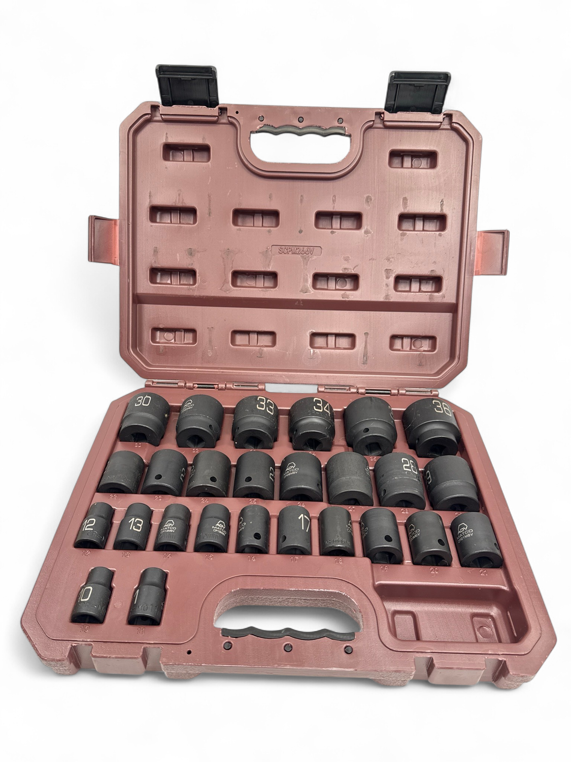 Matco 26 Pc 1/2" Drive Metric 6 Point ADV Impact Socket Set, SCPM266V ...