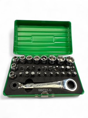 Matco 30 pc Low Profile Mechanic Tool Set - Green Case, SBIT31G