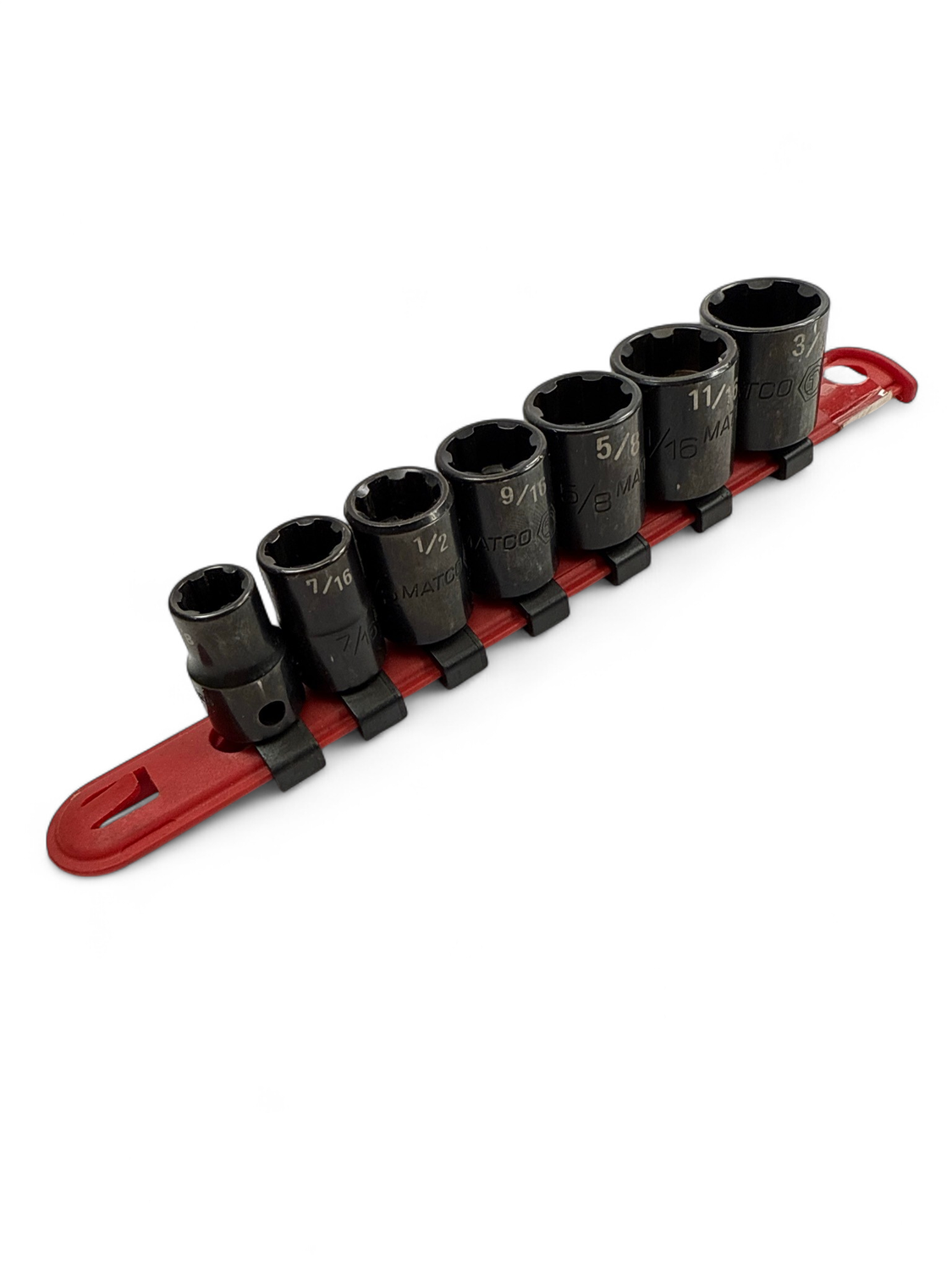 Matco 3/8" 7pc SAE Pro Non-Slip Impact Socket, SBPA7R