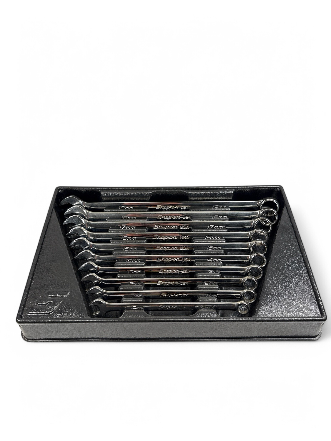 Snap On 10 pc 12-Point Metric Flank Drive® Plus Long Combination Wrench Set, (10–19 mm), SOEXLM710B