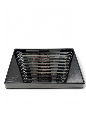 Snap On 10 pc 12-Point Metric Flank Drive® Plus Long Combination Wrench Set, (10–19 mm), SOEXLM710B