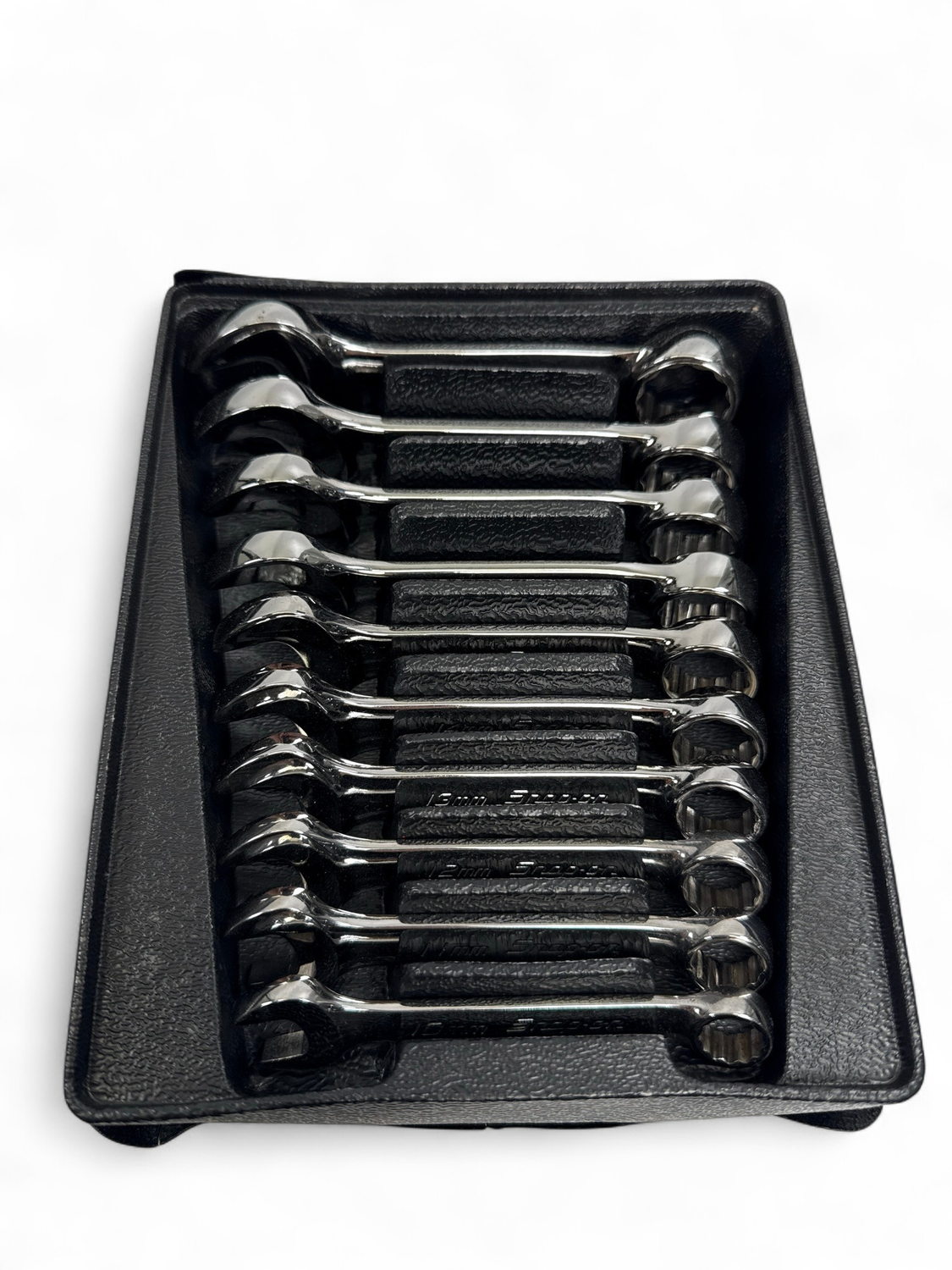 Snap On 10 pc 12-Point Metric Flank Drive Midget Combination Wrench Set ...
